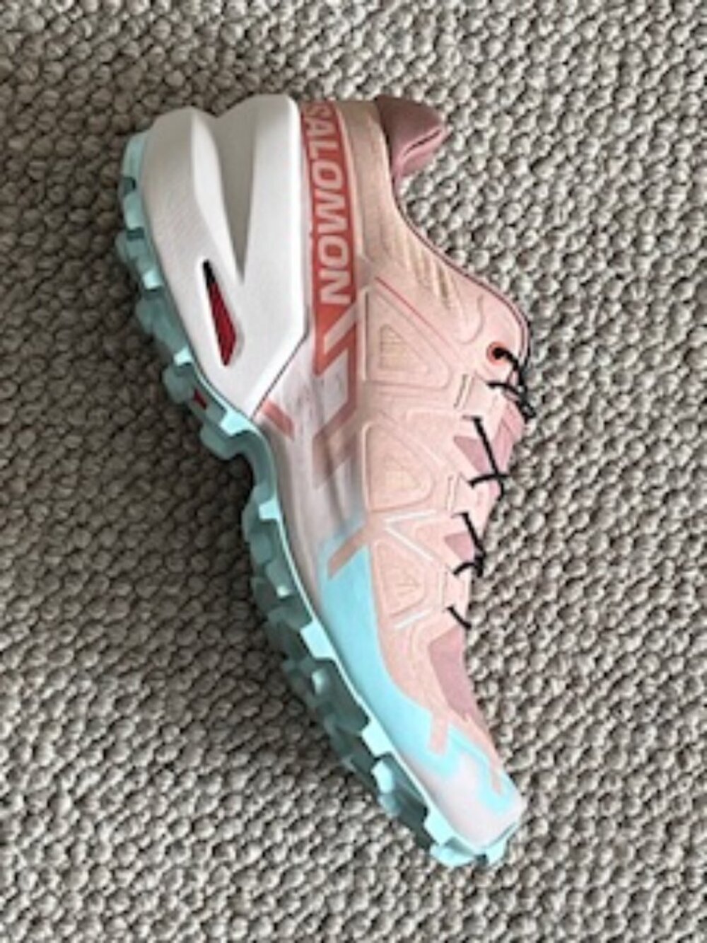 Salomon Speedcross 6 Trail Running/Hiking shoes, size 6.5. Rose/coral/turquoise.